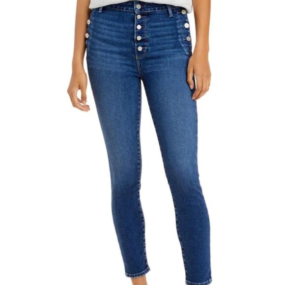PAIGE Emmie Button Fly High Rise Ankle JEANS